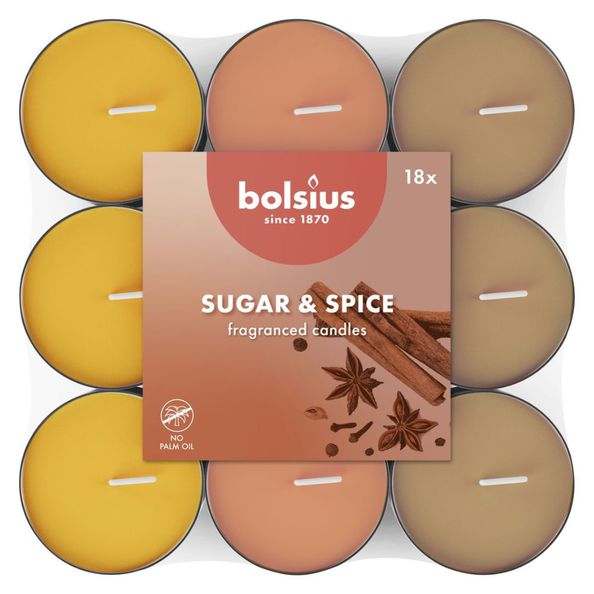 Bolsius Duftlichter Zuckergewürz (8x 18 Stück)