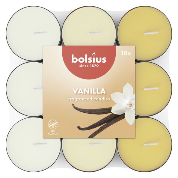 Bolsius Duftlichter Vanille (8x 18 Stück)