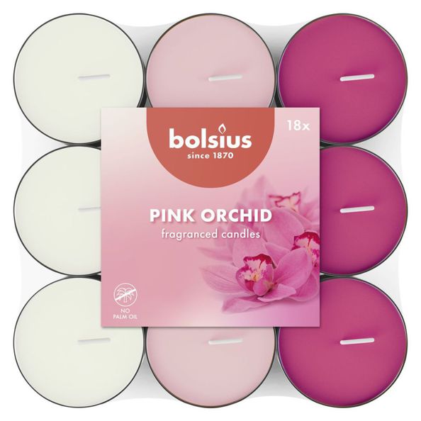 Bolsius Duftlichter rosa Orchidee (8x 18 Stück)