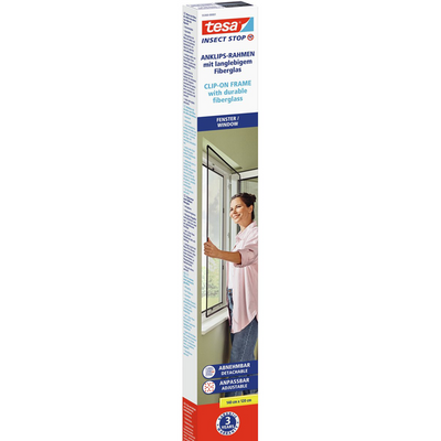 Tesa 1075235 – Insektenschutz-Fliegengitter-Aufsteckrahmen 1,20 m x 1,40 m | 1 Stk