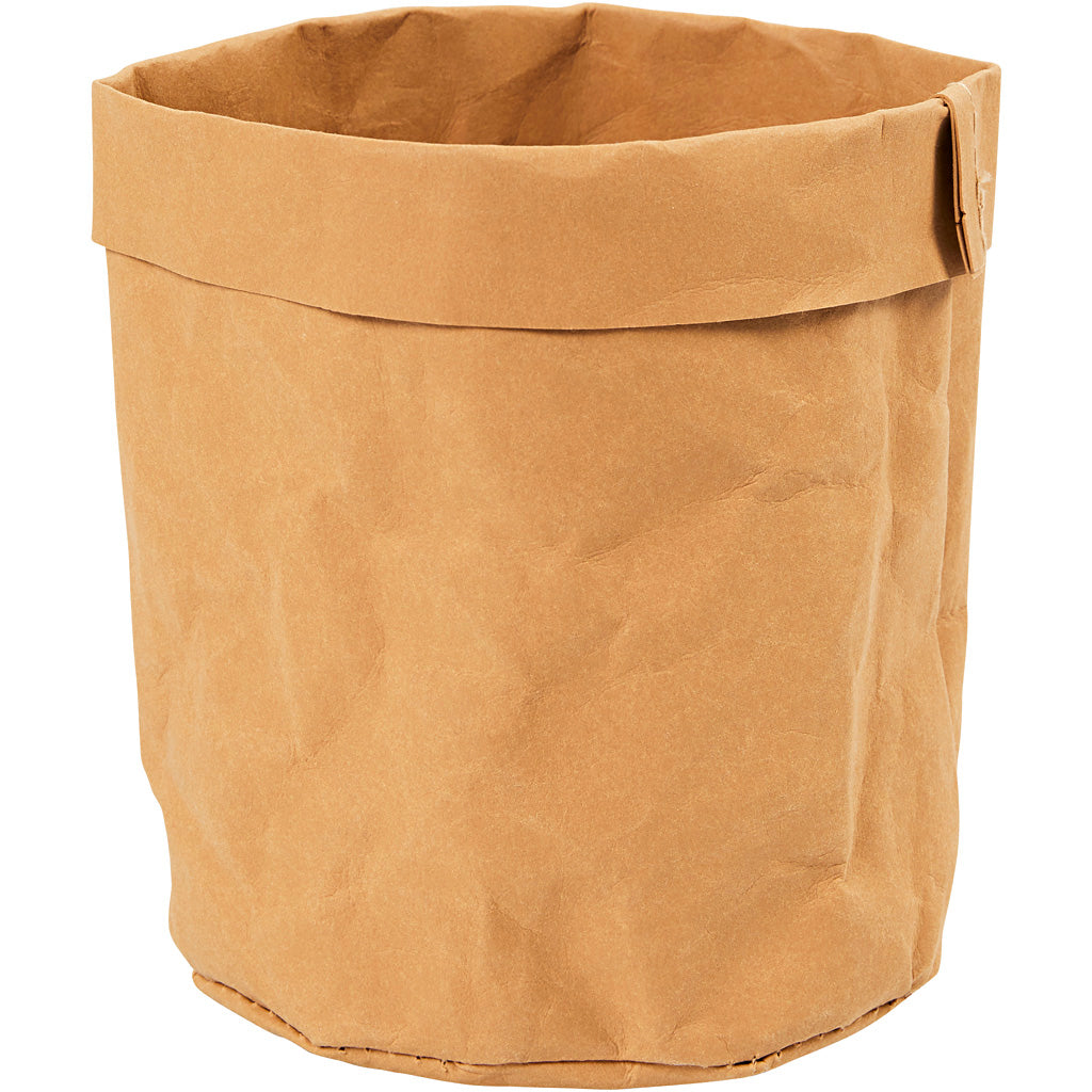 Creativ Company Kunstleder-Aufbewahrungstasche, H: 12 cm, T 11 cm, 350 g, Hellbraun, 1 Stück