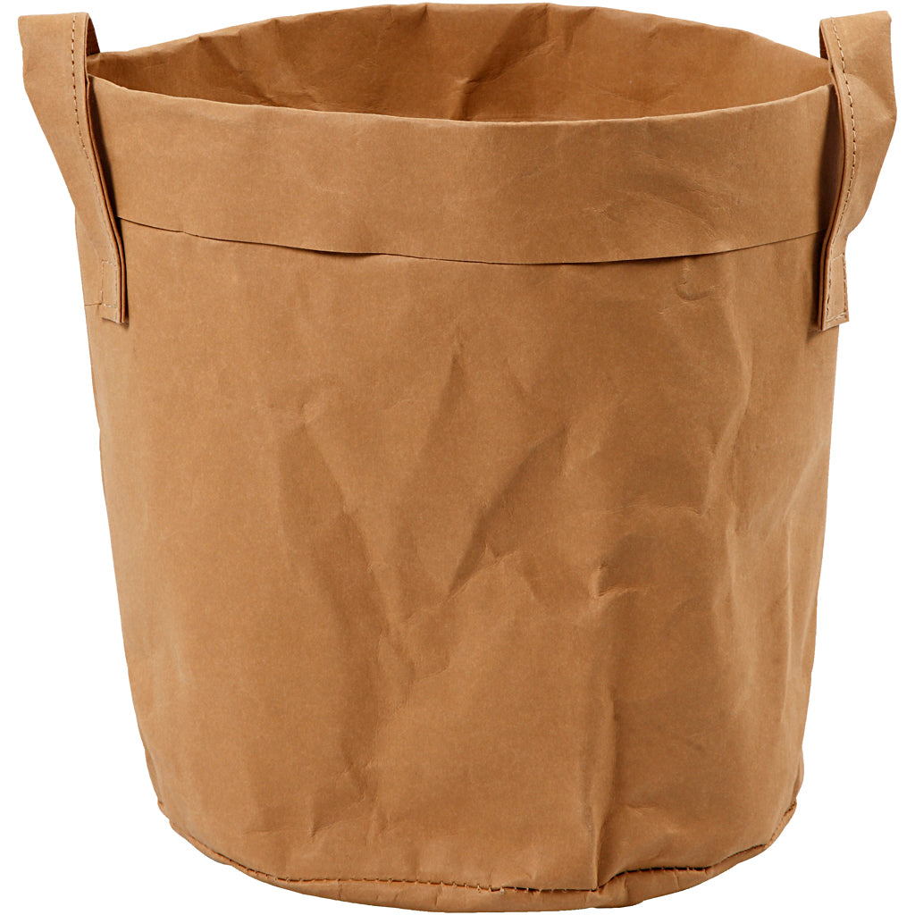 Creativ Company Kunstleder-Aufbewahrungstasche, H: 20 cm, T 19,5 cm, 350 gr, hellbraun, 1 Stück