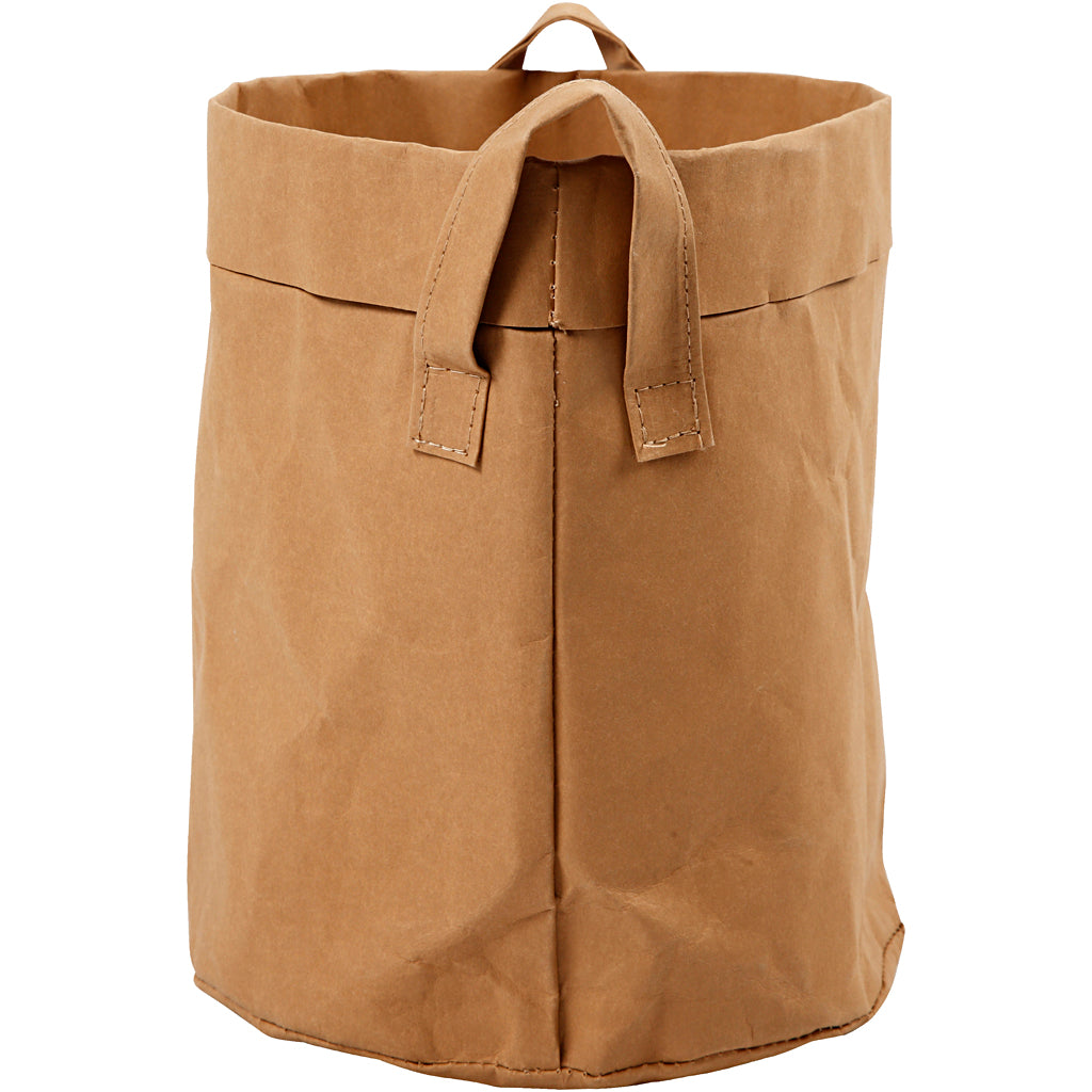 Creativ Company Kunstleder-Aufbewahrungstasche, H: 20 cm, T 19,5 cm, 350 gr, hellbraun, 1 Stück