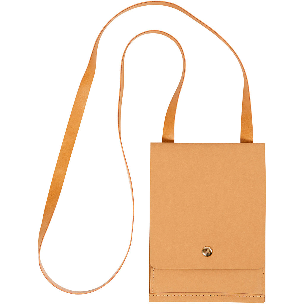 Creativ Company Umhängetasche aus Kunstleder, H: 18 cm, L: 13 cm, 350 g, Hellbraun, 1 Stück