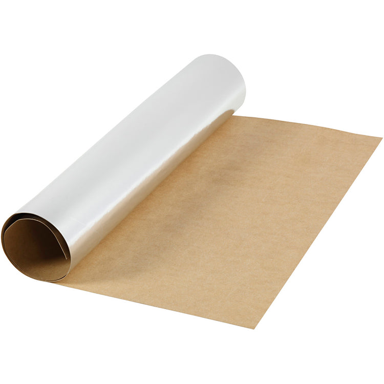 Creativ Company Kunstlederpapier, B: 49 cm, einfarbig, mit Folie, 350 gr, silber, 1 m 1 Rolle
