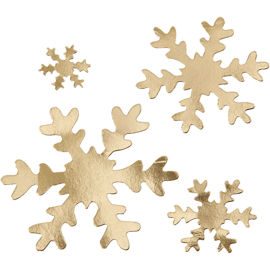 Creativ Company Schneeflocke, D 3+5+8+10 cm, 350 gr, Gold, 16 Stück 1 Box
