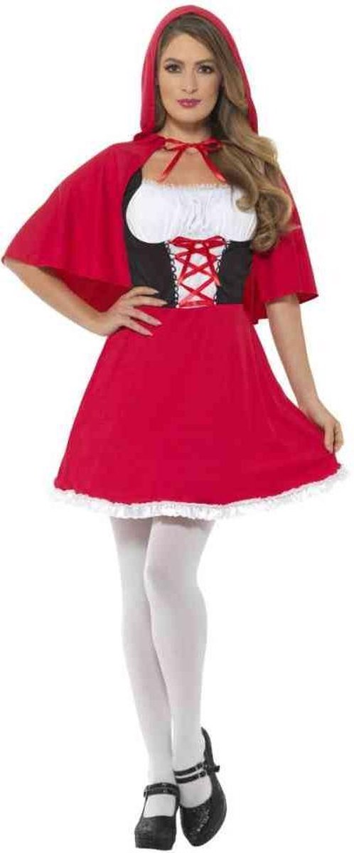 Smiffys Rotkäppchen Kostüm Anzug Umhang Kleid rot