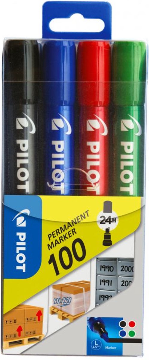 Pilot Perm Marker 100 sort. 4x