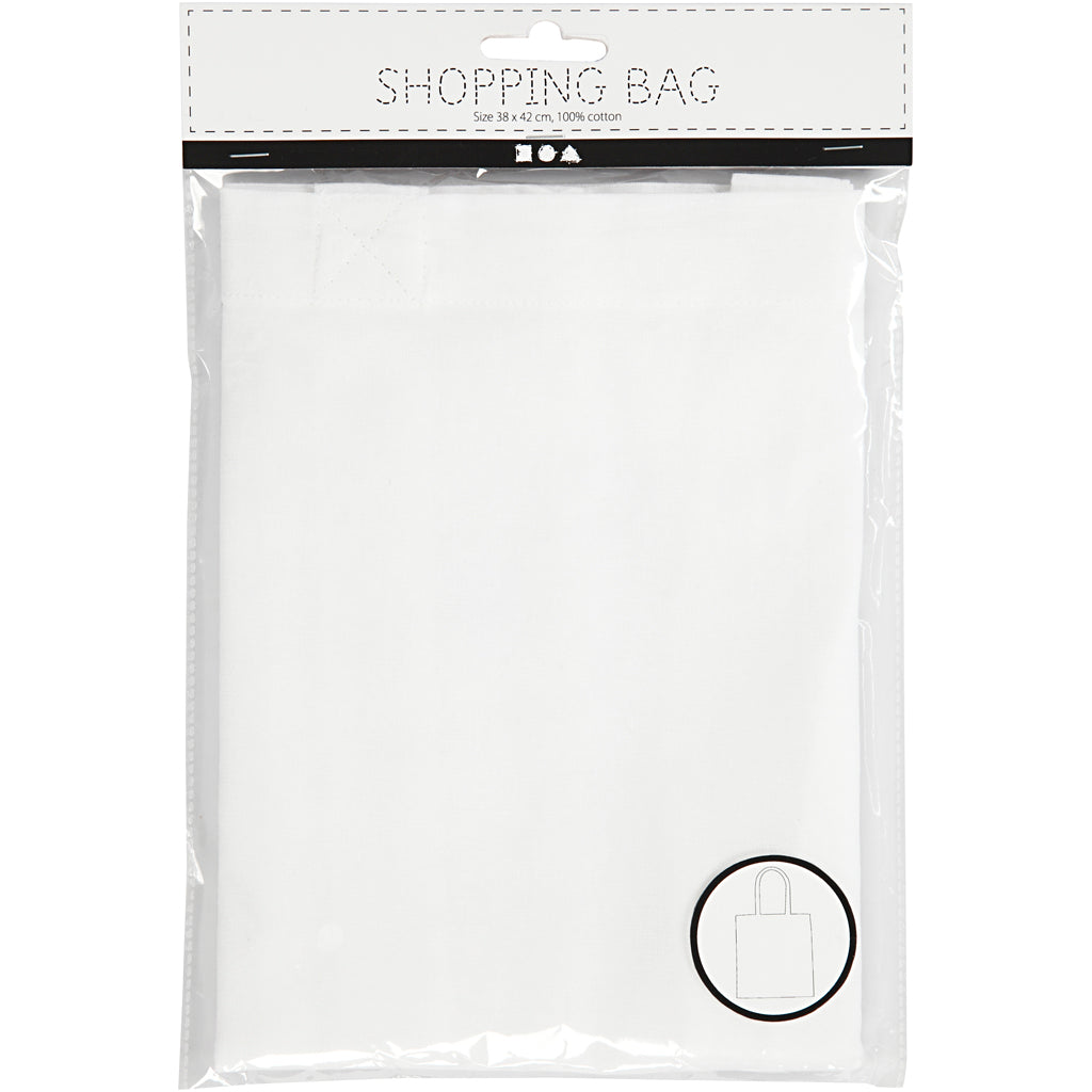 Creativ Firmentasche mit langem Henkel, Größe 38x42 cm, 130 g, weiß, 1 Stück