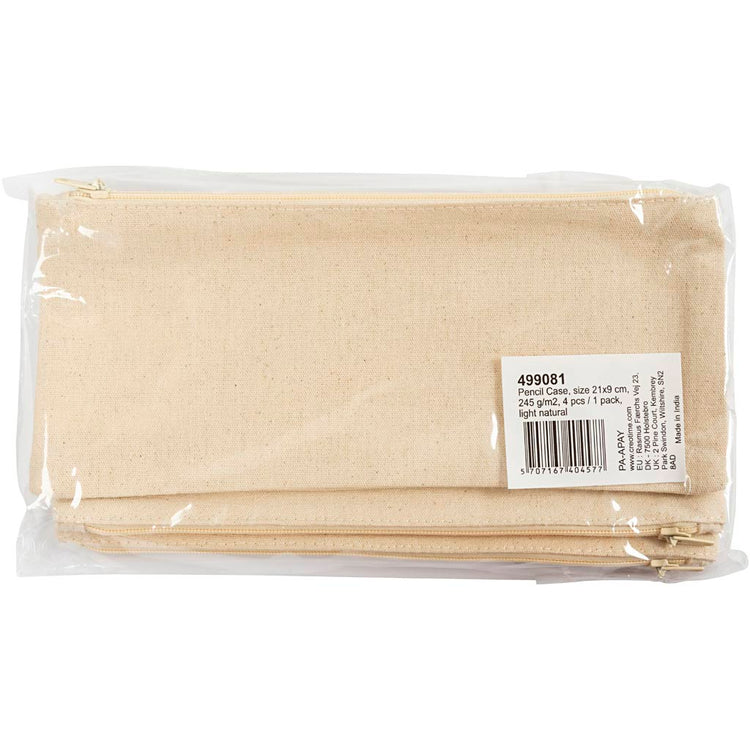 Creativ Company Federmäppchen, Größe 21x9 cm, 245 g, hell natur, 4 Stück 1 Box