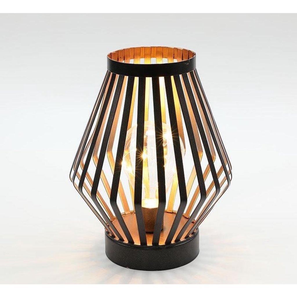 Jhy Design Metall-LED-Tischlampe 17,5 x 22 cm bronzeschwarz