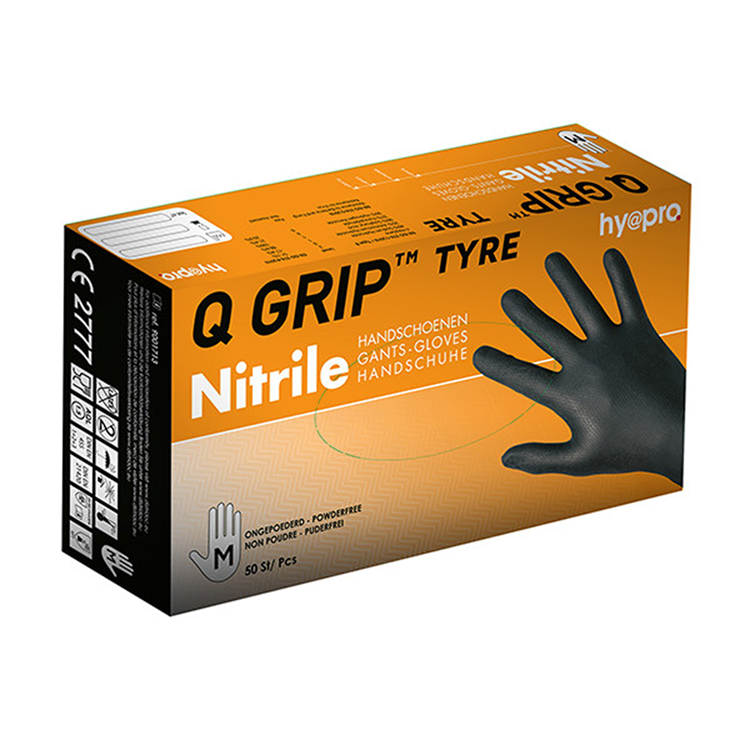 Hy@pro 1074051 – Nitrilhandschuhe m schwarz q grip 50 Stück | 5 Stück