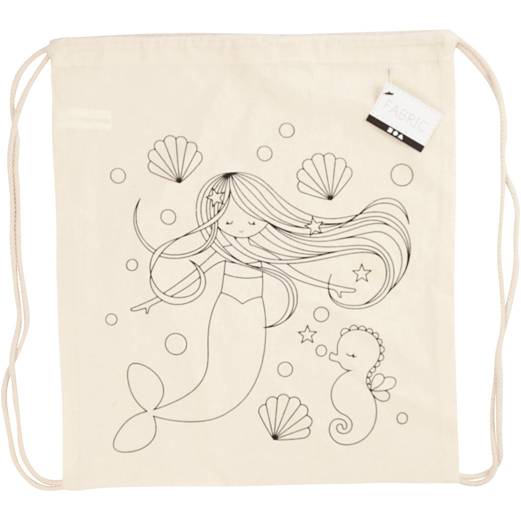 Creativ Company Rucksack, Meerjungfrau, Größe 37x41 cm, 110 g, hell natur, 1 Stück
