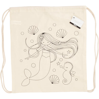 Creativ Company Rucksack, Meerjungfrau, Größe 37x41 cm, 110 g, hell natur, 1 Stück