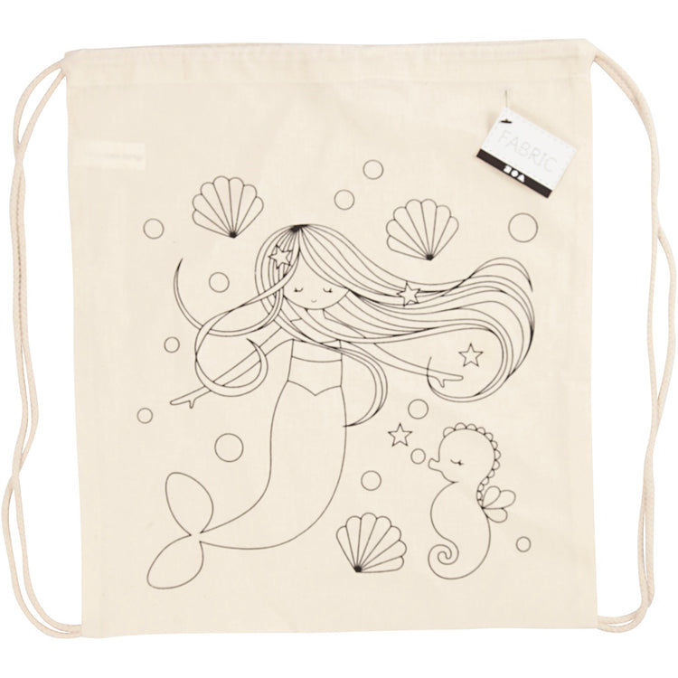 Creativ Company Rucksack, Meerjungfrau, Größe 37x41 cm, 110 g, hell natur, 1 Stück