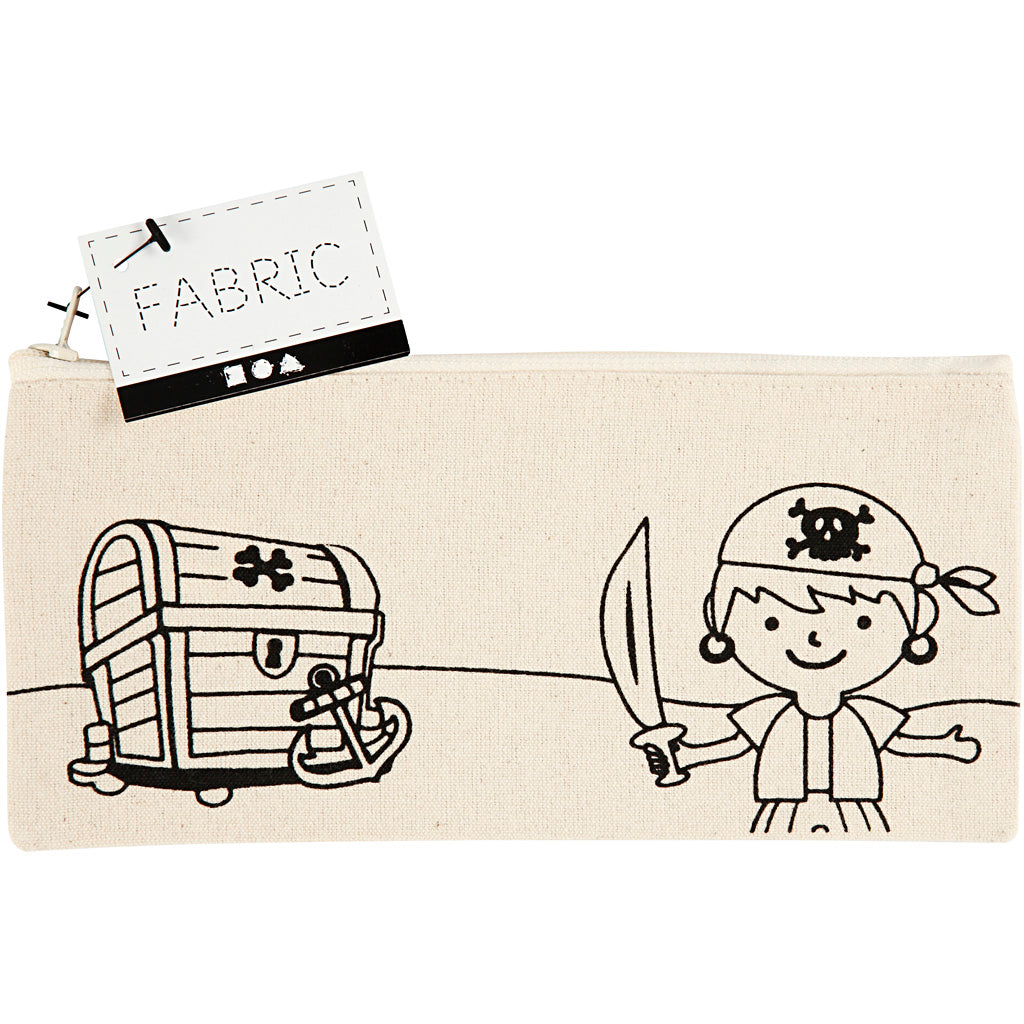 Creativ Company Federmäppchen, Piraten, Größe 21x9 cm, 245 g, hellnatur, 1 Stück