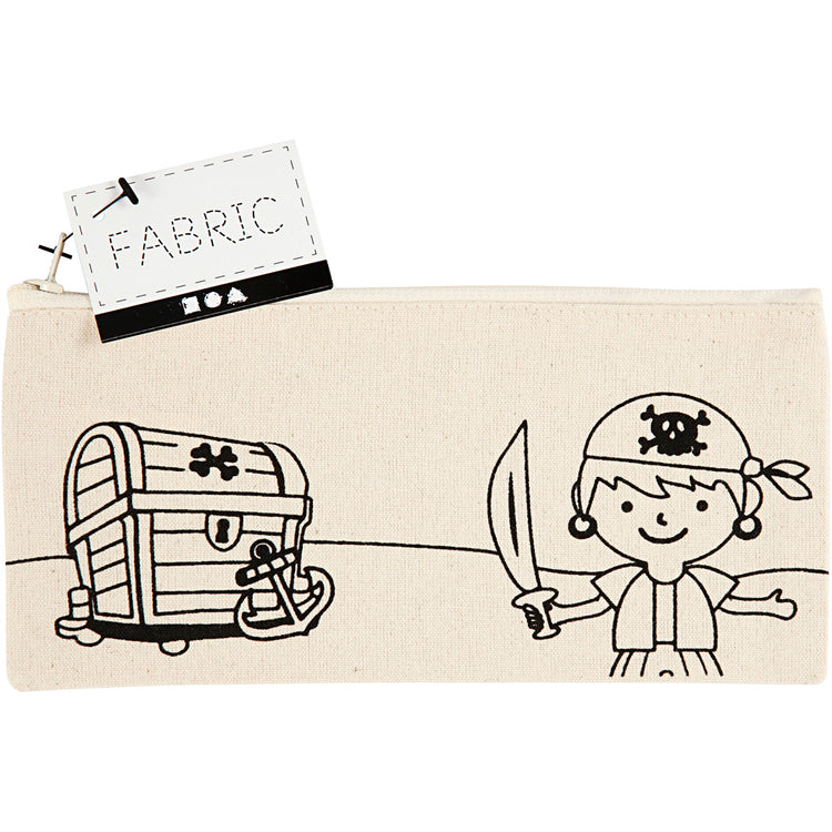 Creativ Company Federmäppchen, Piraten, Größe 21x9 cm, 245 g, hellnatur, 1 Stück