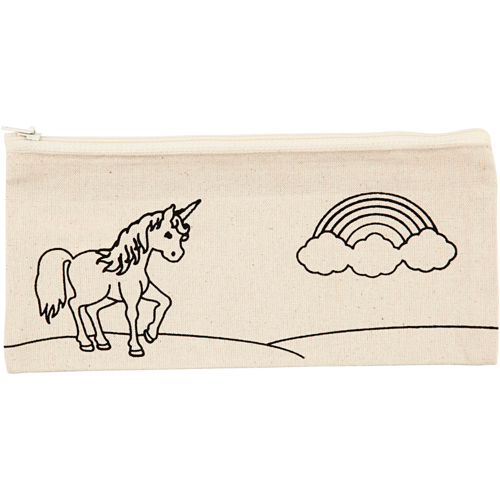 Creativ Company Federmäppchen, Einhorn, Größe 21x9 cm, 245 g, hell natur, 1 Stück