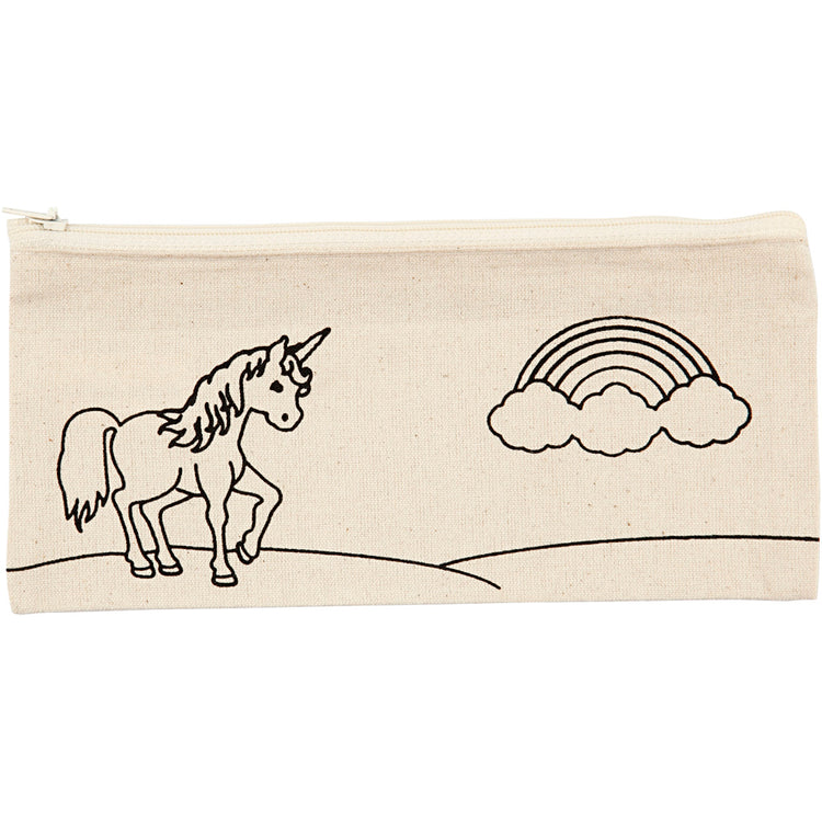 Creativ Company Federmäppchen, Einhorn, Größe 21x9 cm, 245 g, hell natur, 1 Stück