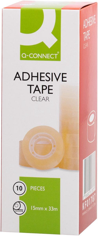 Q-Connect-Klebeband, PP, ft 15 mm x 33 m, Packung mit 10 Stück