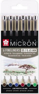 Sakura Pigma Micron 05 Beutel mit 6 Erdfarben