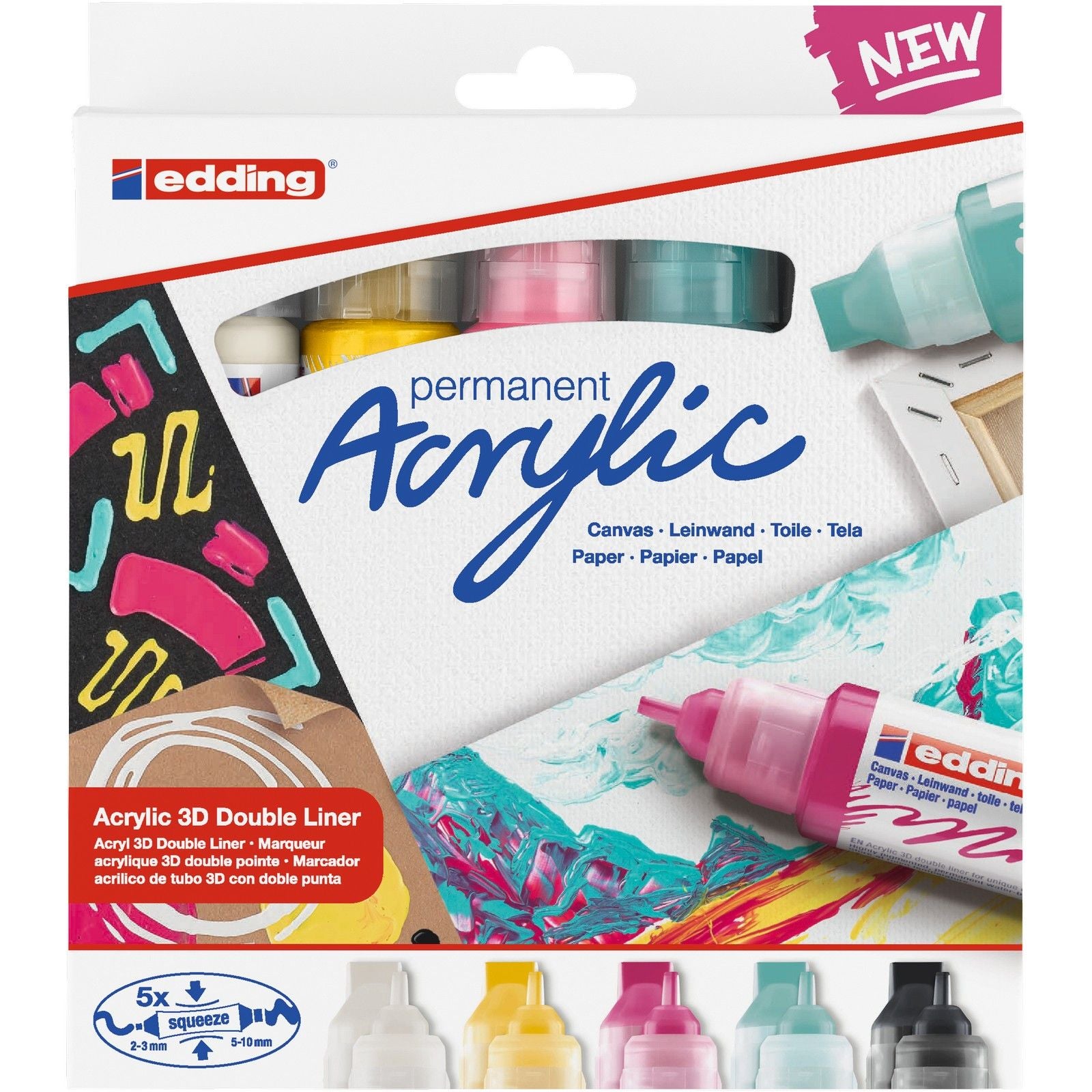 Edding 5000 • Acryl 3D Double Liner 5er Set Modern Basic
