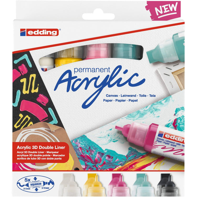 Edding 5000 • Acryl 3D Double Liner 5er Set Modern Basic