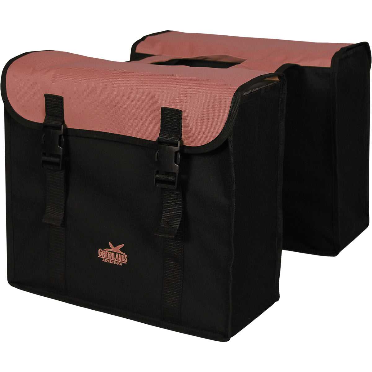 Grönlands farbenfrohe Serie Doppelfahrradbeutel 37x33x14 cm 34 l. Schwarz Rot