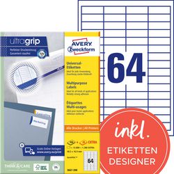 Multifunktionsetiketten Avery White 12800 Stück