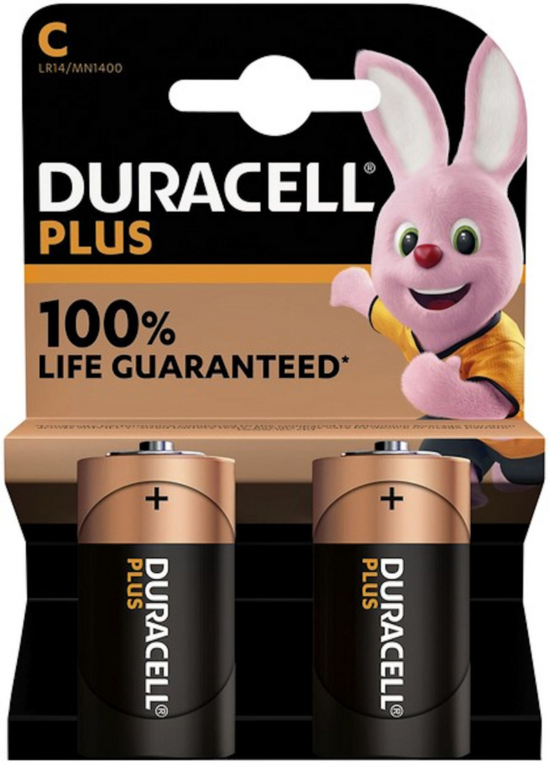 Duracell - Batterie plus 100% Extra Life MN1400 LR14 C BP2