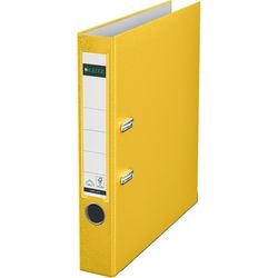 Ordner Leitz 1015, Kunststoff, Breite 5,2 cm, gelbe Einlage, Etikett, Griffloch