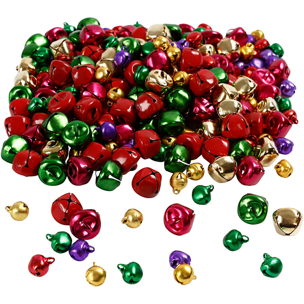 Creativ Company Bells, D 10+14 mm, Metallic Colors, 320 Div 1 Box