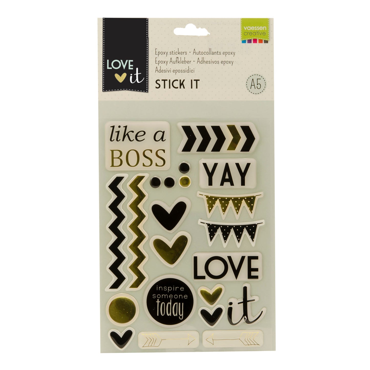 Vaessen creative • love it Epoxidaufkleber 22 Stk.