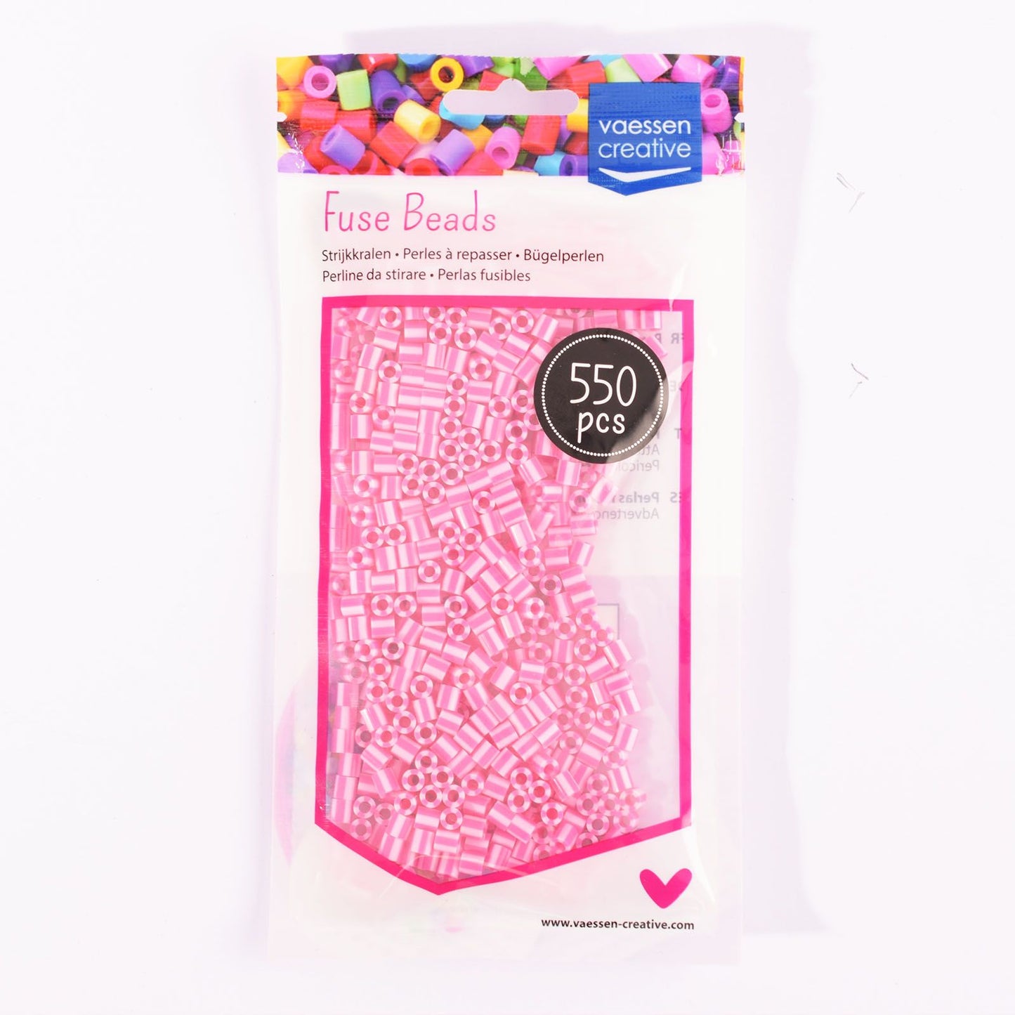 Vaessen creative • Bügelperlen zweifarbig rosa-fuchsia 550 Stk.