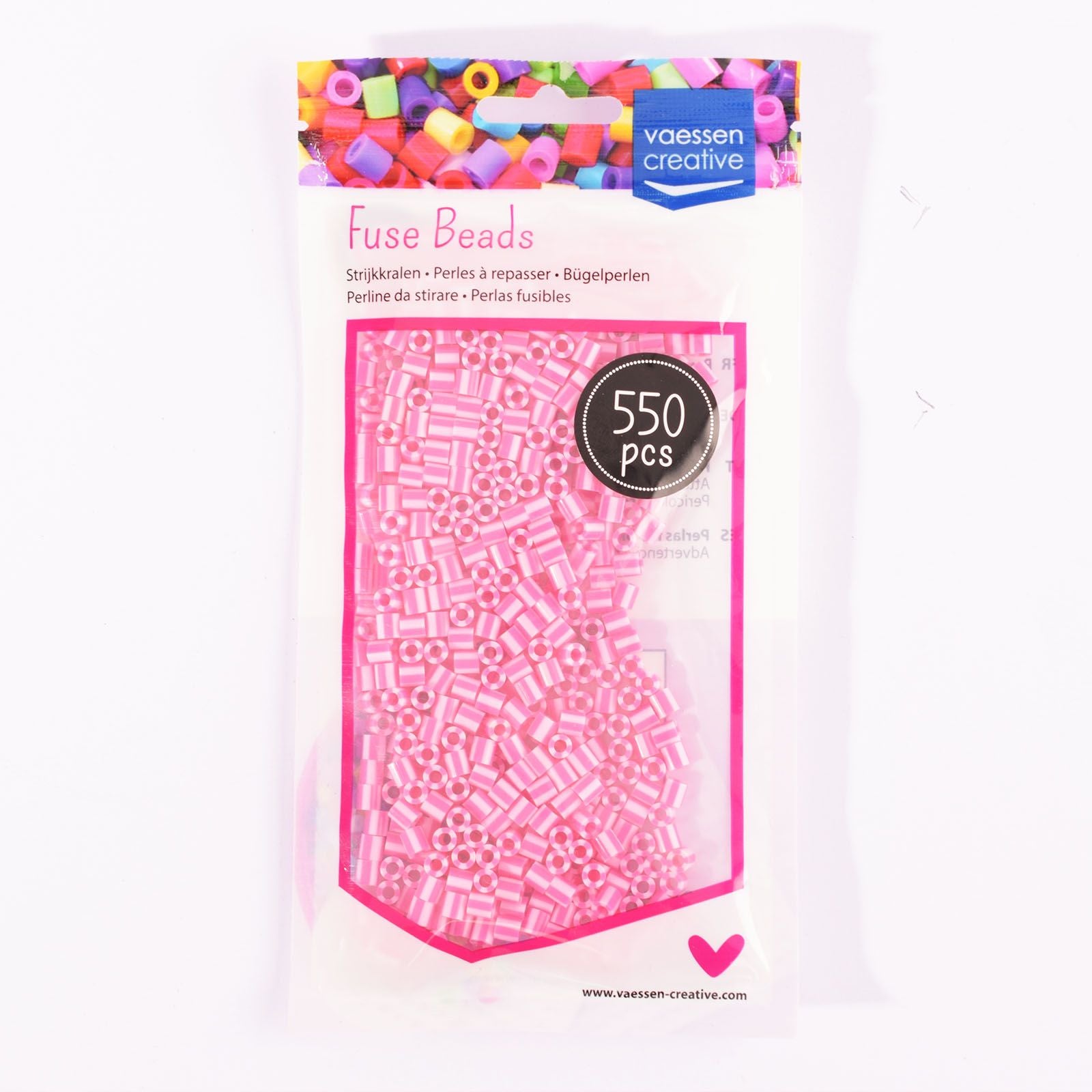 Vaessen creative • Bügelperlen zweifarbig rosa-fuchsia 550 Stk.