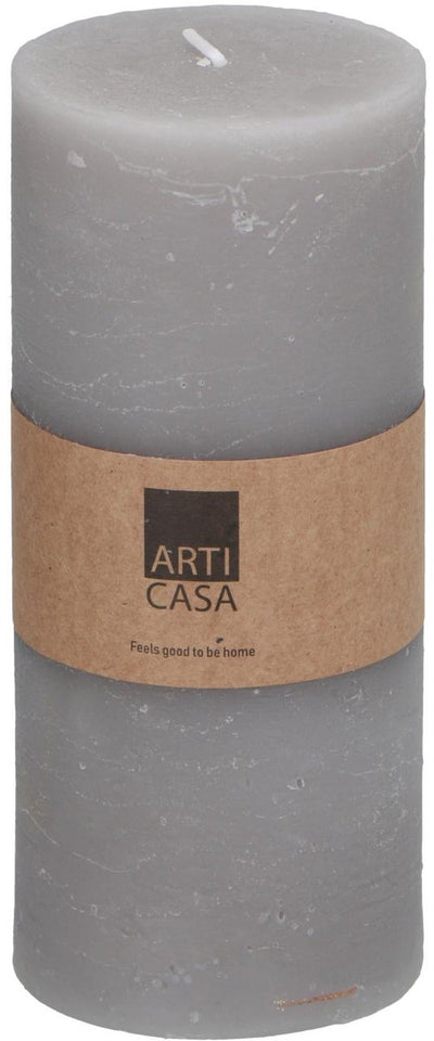 Arti casa Stumpenkerze ø7 x 16 cm – 65 Brennstunden – Grau
