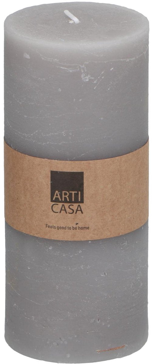 Arti casa Stumpenkerze ø7 x 16 cm – 65 Brennstunden – Grau
