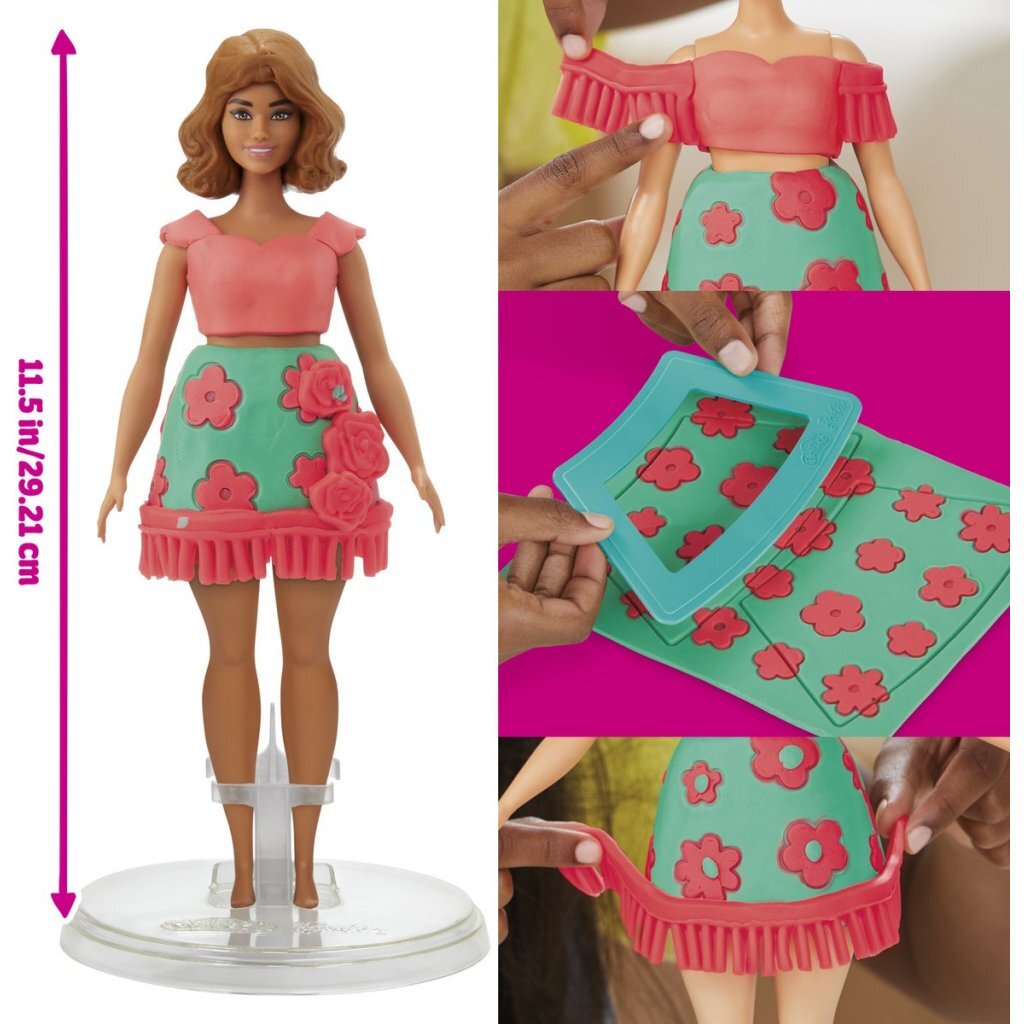 Play-Doh-Barbie-Blumenmuster und Fransen