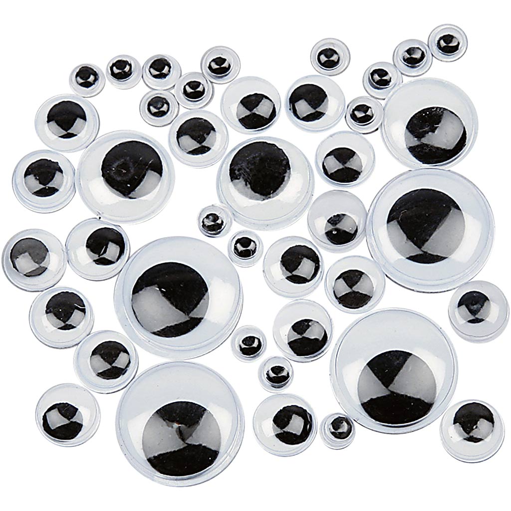 Creativ Company Kulleraugen, selbstklebend, D 6-20 mm, 1100 div. 1 Box