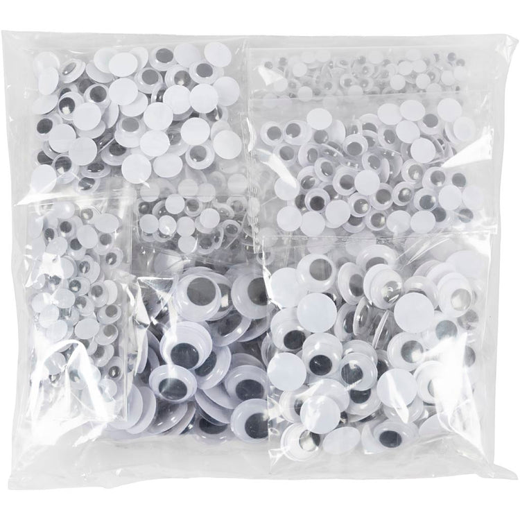 Creativ Company Kulleraugen, nicht selbstklebend, D 6-20 mm, 1100 div. 1 Box