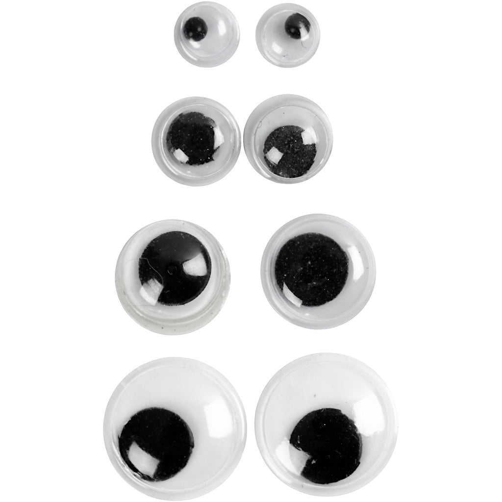 Creativ Company Kulleraugen, nicht selbstklebend, D 4+6+8+10 mm, 40 div. 1 Box