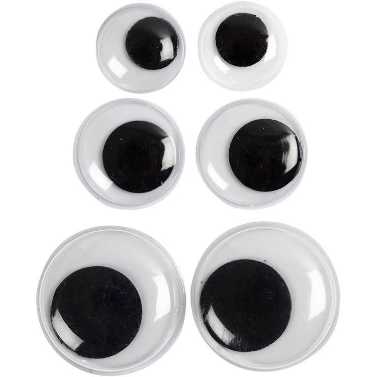Creativ Company Kulleraugen, nicht selbstklebend, D 12+14+20 mm, 18 div. 1 Box