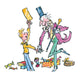 Karte + Umschlag Roald Dahl Sjakie. 16x16