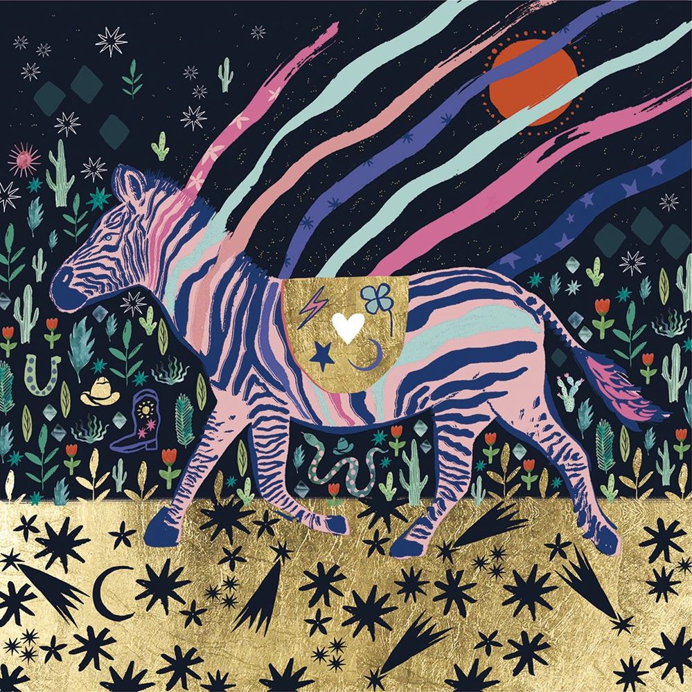 Karte+. Woo Zebra. Vorstellung. 16x16 cm