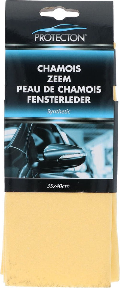 Protecton synthetisches Fensterleder – zum streifenfreien Trocknen gewaschener Oberflächen – sicher für alle Oberflächen – hohe Saugfähigkeit – auch für den Hausgebrauch – 35 x 40 cm