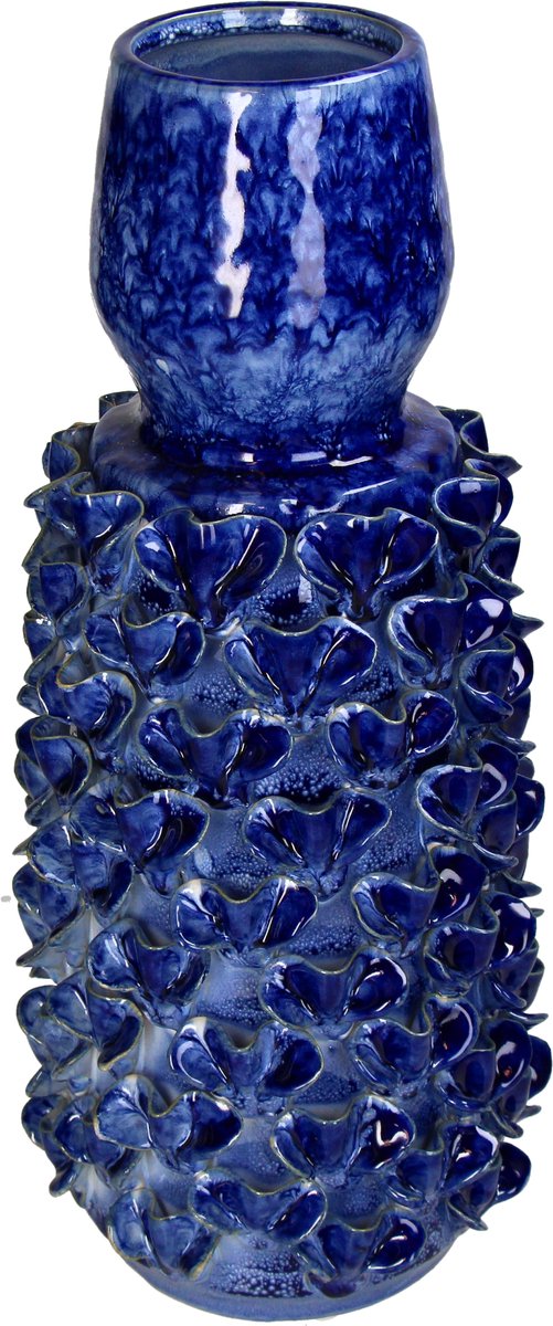 HD Collection Vase Steingut blau 18,5x18,5x42cm