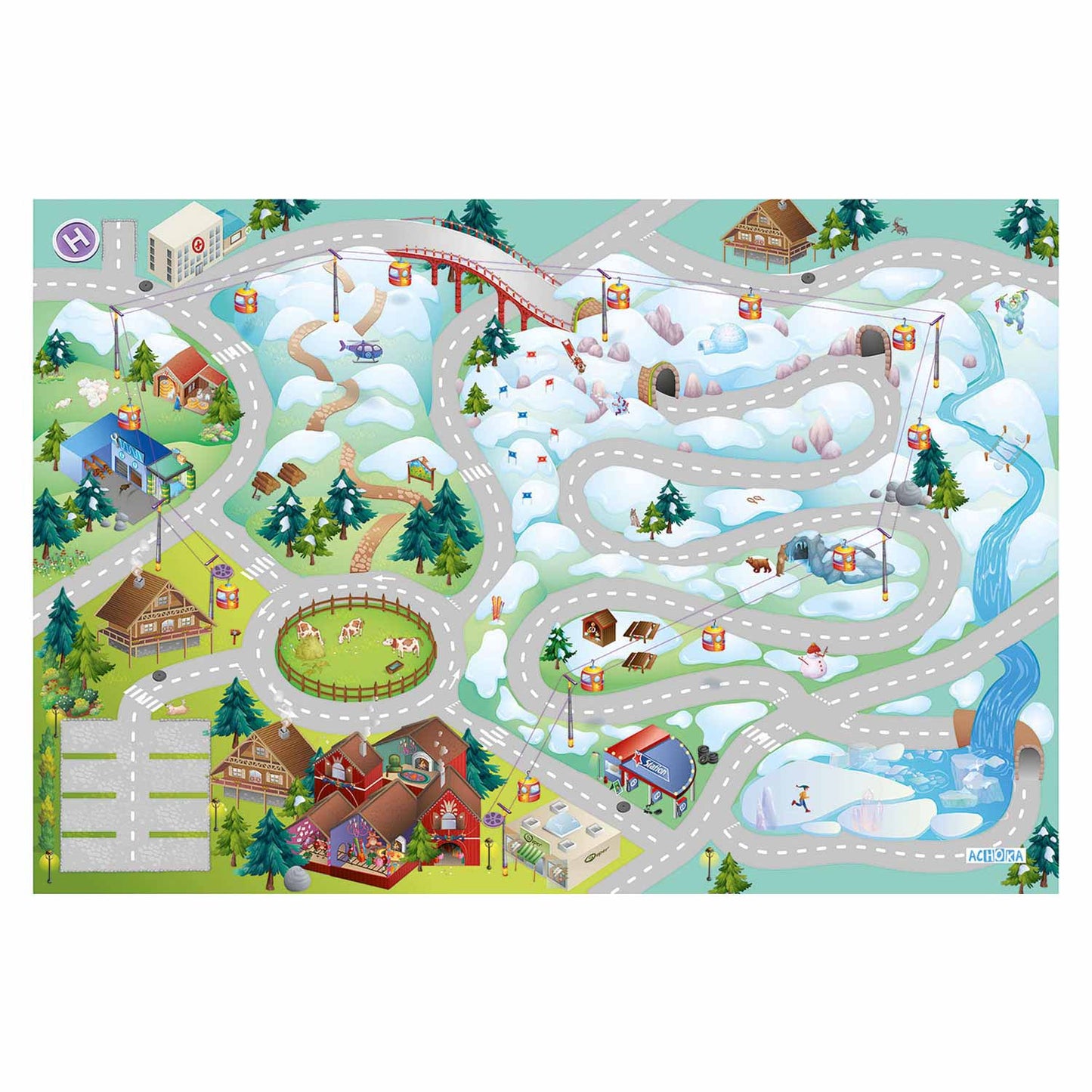 Achoka spielen Teppich in den Bergen, 100x150 cm