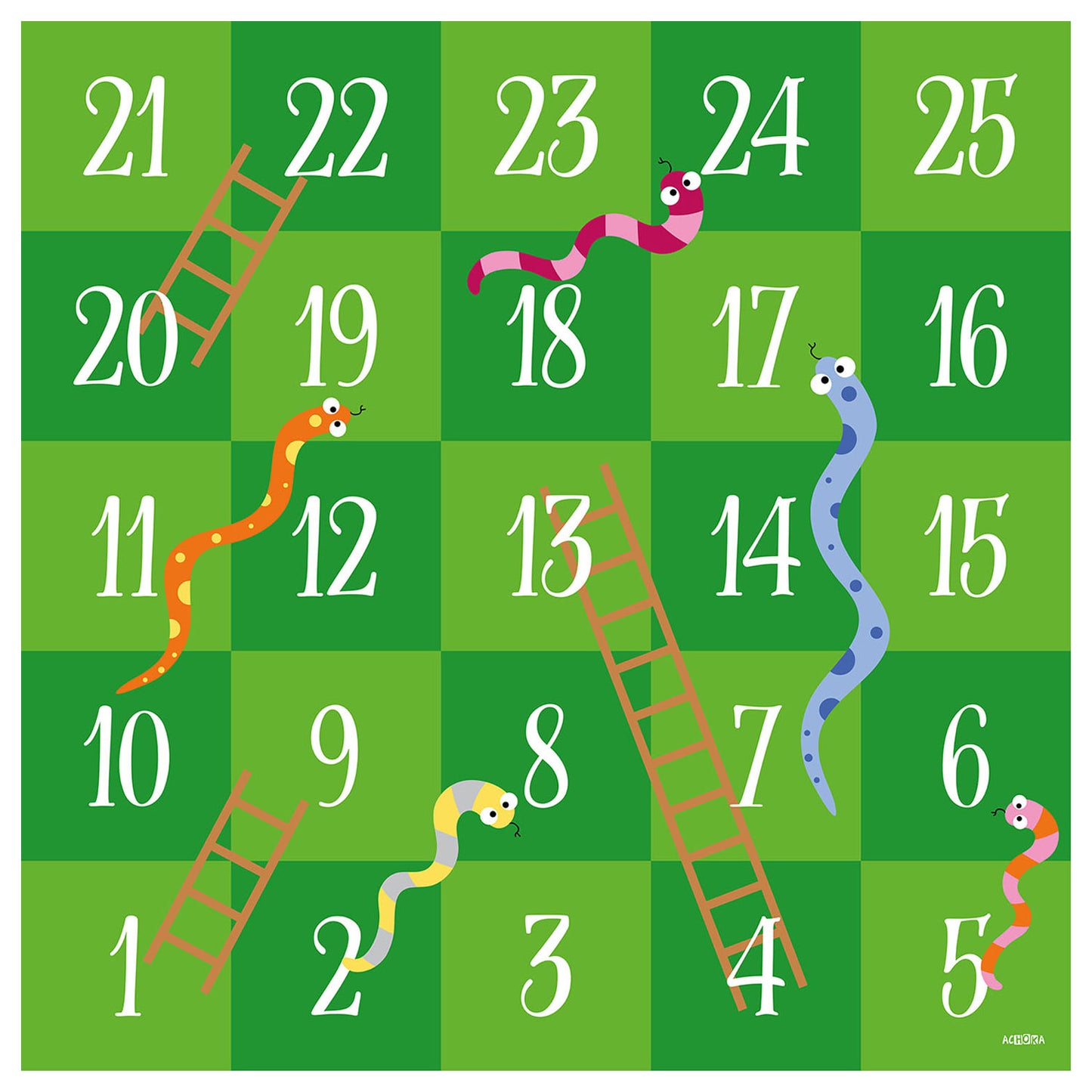 Achoka spielen Rugschlangen und Leitern, 200x200 cm