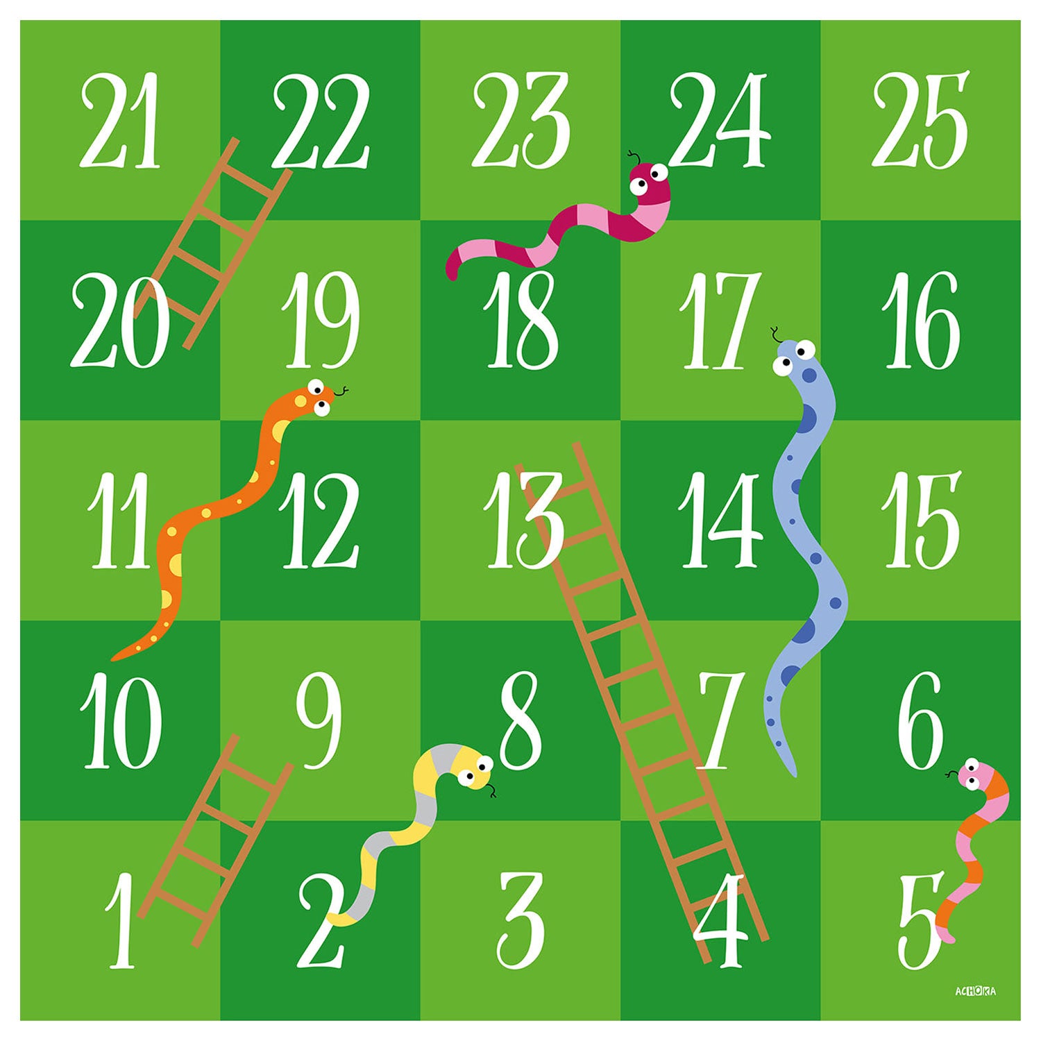 Achoka spielen Rugschlangen und Leitern, 200x200 cm