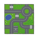 Achoka spielen Teppichverkehrsstraßen, 100x100 cm - afbeelding 1